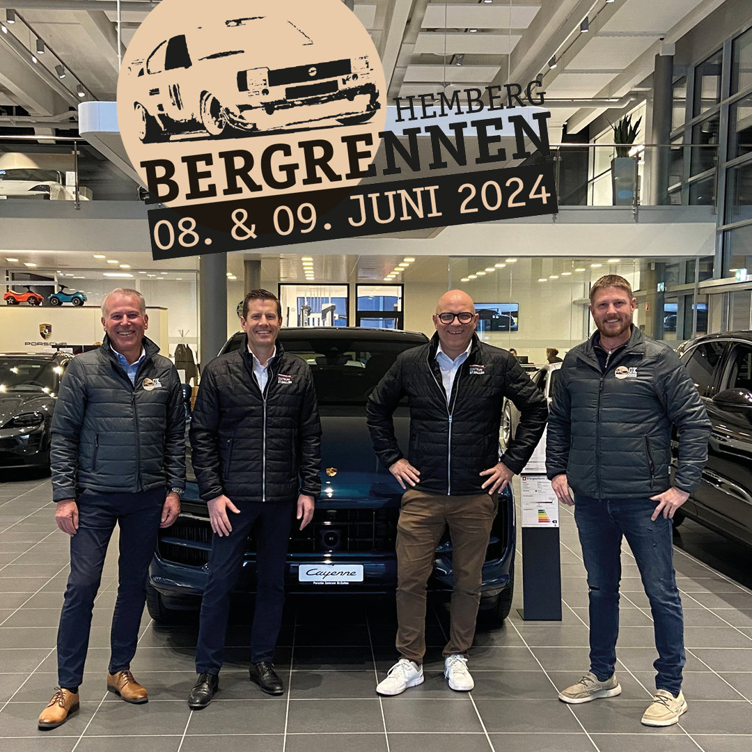Wieder dabei! Unser Fahrzeugpartner: Porsche Zentrum St.Gallen
